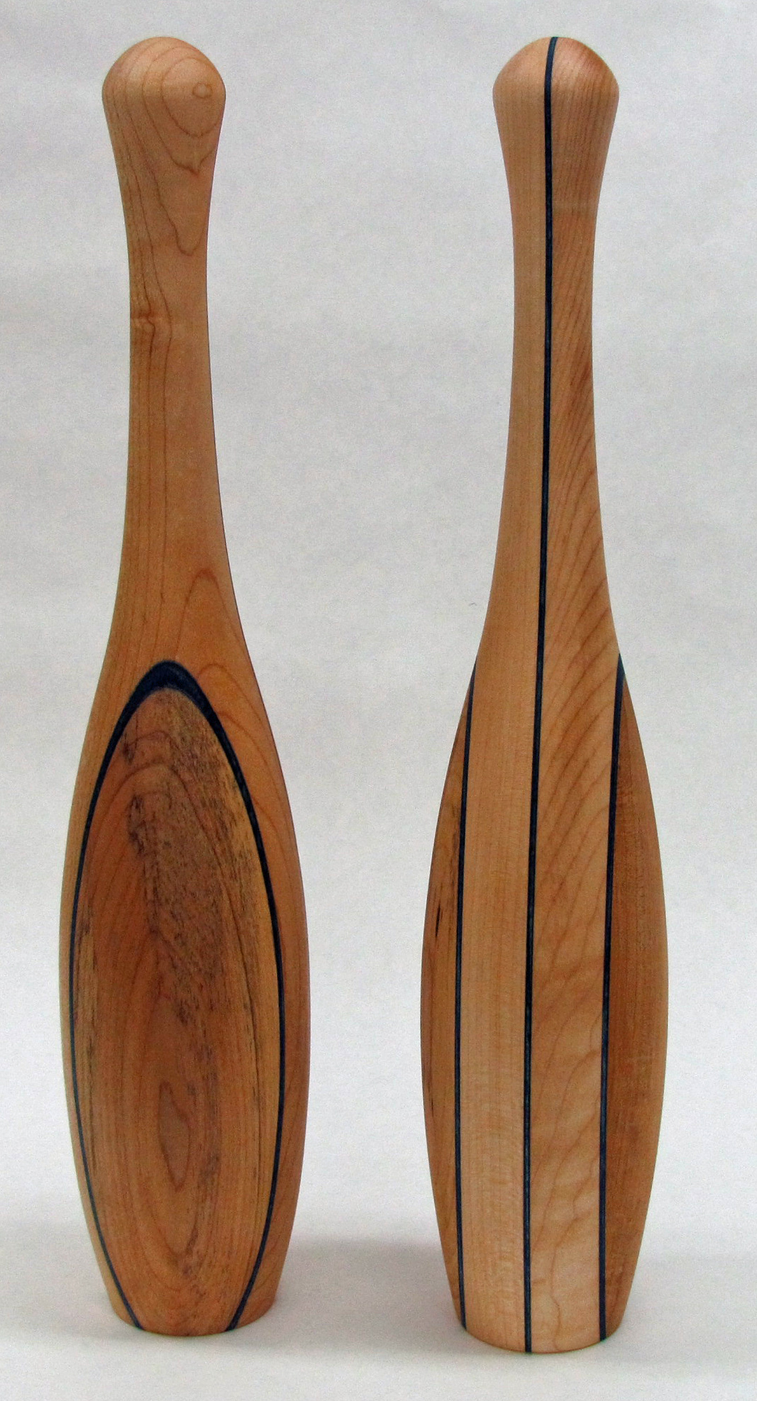 Indian clubs (1kg ea) Maple / dyed veneer